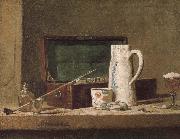 Jean Baptiste Simeon Chardin, Pipe tobacco and alcohol containers browser